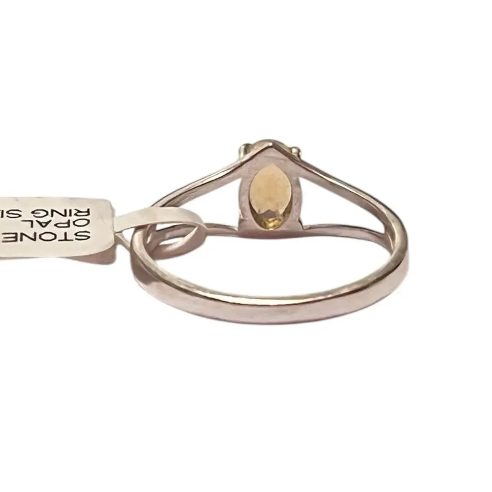 Genuine Faceted Ethiopian Opal Sterling Silver Ring Size 8
